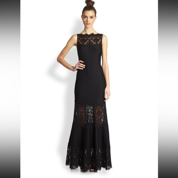 Robe De Soirée Tadashi Shoji Colorblock Dentelle - Taille 6 - Neuve Avec étiquettes - Style Bal Princesse